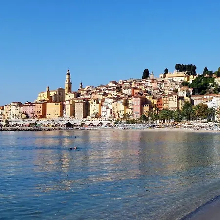 Vue Mer, Balcon Face Port De Garavan, Et Gare A Pied דירה